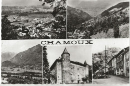 Chamoux-sur-Gelon (73) : 5 Vues Dont Vue Aérienne Générale Et Magasin Dans Une Rue En 1952 GF. - Chamoux Sur Gelon