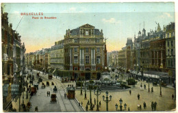 Cpa  Belgique  Bruxelles Place De Brouckère,  Animée - Marktpleinen, Pleinen