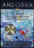 Andorre / Andorra, 2 Euro - Commemorative - Déclaration Universelle Des Droits De L’Homme, Coincard, 2018 - Andorre