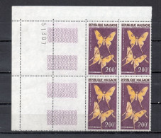 MADAGASCAR  PA  N° 82  BLOC DE QUATRE TIMBRES  NEUF SANS CHARNIERE  CTE 36.00€    PAPILLON ANIMAUX - Madagascar (1960-...)