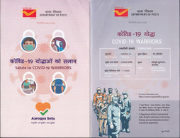 INDIA 2020 Salute To COVID-19 WARRIORS, PANDEMIC, Disease,Health, Six Sided BROCHURE With Detailed Information - Lettres & Documents