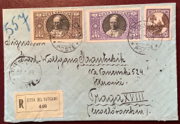 Sa.30, 28, 25 1933 1L, 2L Medaglioni Lettera 1935>Prag CZ  (Vatican Cover Vaticano Italy Italia Lettre - Briefe U. Dokumente