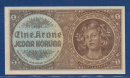 BOHEMIA & MORAVIA - P. 3a – 1 Krone / Koruna ND (1940) UNC, S/n A012 - Tchécoslovaquie