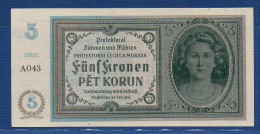 BOHEMIA & MORAVIA - P. 4a – 5 Kronen / Korun ND (1940) UNC-, S/n A043 - Cecoslovacchia