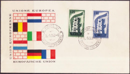 Europa CEPT 1956 Italie - Italy - Italien FDC2 Y&T N°731 à 732 - Michel N°973 à 974 - 1956