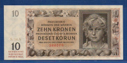 BOHEMIA & MORAVIA - P. 8a – 10 Kronen / Korun (1942) UNC-, S/n S. 14A 388279 - Czechoslovakia