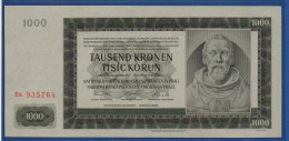 BOHEMIA & MORAVIA - P.15a – 1000 Kronen / Korun (1942) UNC-, S/n Ea 935764 - Cecoslovacchia