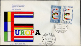 Europa CEPT 1957 Italie - Italy - Italien FDC5 Y&T N°744 à 745 - Michel N°992 à 993 - 1957