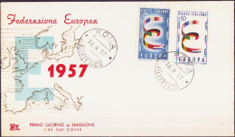 Europa CEPT 1957 Italie - Italy - Italien FDC6 Y&T N°744 à 745 - Michel N°992 à 993 - 1957
