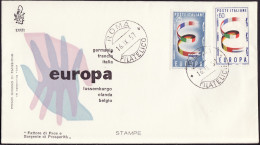 Europa CEPT 1957 Italie - Italy - Italien FDC7 Y&T N°744 à 745 - Michel N°992 à 993 - 1957