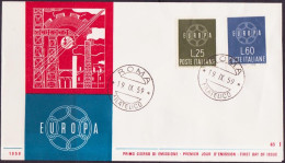 Europa CEPT 1959 Italie - Italy - Italien FDC5 Y&T N°804 à 805 - Michel N°1055 à 1056 - 1959