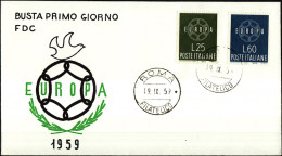 Europa CEPT 1959 Italie - Italy - Italien FDC8 Y&T N°804 à 805 - Michel N°1055 à 1056 - 1959