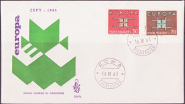 Europa CEPT 1963 Italie - Italy - Italien FDC5 Y&T N°895 à 896 - Michel N°1149 à 1150 - 1963