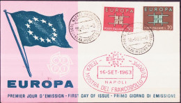 Europa CEPT 1963 Italie - Italy - Italien FDC6 Y&T N°895 à 896 - Michel N°1149 à 1150 - 1963