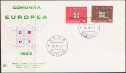 Europa CEPT 1963 Italie - Italy - Italien FDC8 Y&T N°895 à 896 - Michel N°1149 à 1150 - 1963