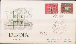 Europa CEPT 1963 Italie - Italy - Italien FDC9 Y&T N°895 à 896 - Michel N°1149 à 1150 - 1963