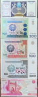 Lot 5 Billets OUZBEKISTAN De 100 à 2000 Som - 1994 à 2021 - Neuf UNC - Ouzbékistan