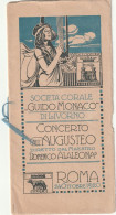 LIBRETTO - SOCIETA' CORALE GUIDO MONACO - LIVORNO - CONCERTO ALL'AUGUSTEO - ROMA   1920 - Objets Dérivés