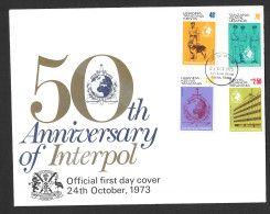 1973 Uganda Tanzania Kenya 50th Anniversary Of Interpol 4v Stamps Set See - Kenya, Oeganda & Tanzania