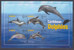 2011 St Kitts 1178-1181KL Marine Fauna - Dolphins 8,50 € - Dauphins