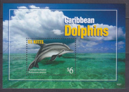 2011 St Kitts 1182/B105 Marine Fauna - Dolphins 5,00 € - Dauphins