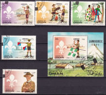 State Of Oman Satz Und Block Gestempelt, Pfadfinder - 13th World Jamboree, Japan, 1971 (Nr. 1569) - Used Stamps