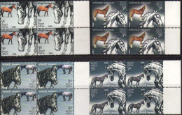 India 2009 Horses Breeds Of Horse Animals Fauna 4v SET In Block Of 4's MNH, P.O Fresh & Fine - Chevaux