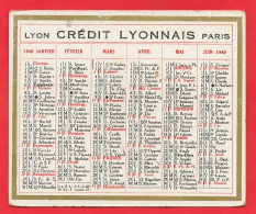 -- PETIT CALENDRIER DU CREDIT LYONNAIS DE 1940 -- - Petit Format : 1921-40