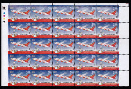 INDIA-2009- INDIA POST FREIGHTER-AIRCRAFT- SPECIAL DEFINITIVE- PART SHEET-BLOCK OF 25- ERROR-MNH- LSE-1 - Varietà & Curiosità