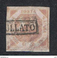 NAPOLI:  1858  STEMMA  -  2 Gr. ROSA  CHIARO  US. -  SASS. 5 - Napels