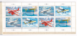 MiNr. 866 - 869 Island 1997, 15. April. Postflugzeuge. Odr., Kleinbogen Und Markenheftchen - Postfrisch/**/MNH  - Ungebraucht