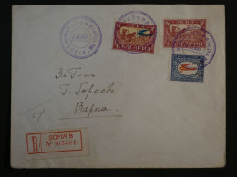 C BULGARIA   BELLE LETTRE RECOM.  RARE 1927  PAR AVION SOFIA  A BAPNA  +SURCHARGE AERIEN+ AFF. INTERESSANT++++ - Luftpost