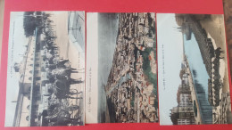 Sete , Cette , 3 Cartes , Quais , Et Tramways Cettois - Sete (Cette)