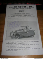 Flyer Publicité Pub Micro Mini Voiture Voiturette Mochet Type CM 125 Luxe Puteaux TB ( Ancien Plis Central ) - Voitures