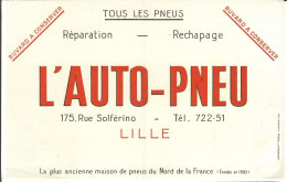 Lille-l'auto Pneu- -buvard  - Rue Solferino -reparation Rechapage- - Automobile