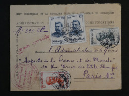 BT5  MADAGASCAR BELLE LETTRE D  ETAT 1951 PAR AVION  TANANARIVE A PARIS FRANCE+ AFF. INTERESSANT++++ - Covers & Documents