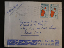 BT5  MADAGASCAR BELLE LETTRE1951 PAR AVION  TANANARIVE A PARIS FRANCE+ AFF. INTERESSANT++++ - Covers & Documents