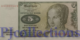 GERMANY FEDERAL REPUBLIC 5 DEUTSCHE MARK 1960 PICK 18a UNC - 5 DM