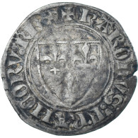 Monnaie, France, Charles VI, Blanc Guénar, 1385-1389, Tournai, TB+, Billon - 1380-1422 Charles VI The Beloved