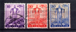 SUISSE  /SERIE PRO PATRIA 1936 N° 286 à 288 - Usados