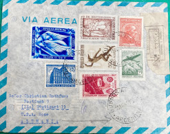 ARGENTINA-1949, REGISTER  COVER, USED TO GERMANY, MINGED WHEEL, AEROPLANE, GPO BUILDING, SOUTH POLE & SHIP, MERCURY,  F - Covers & Documents