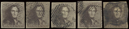 N° 1 (5x), 5 Zeer Goed Gerande Zegels Zonder Gebreken, Zm (OBP €450) - 1849 Hombreras