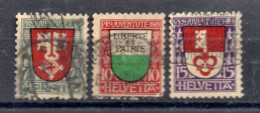 SUISSE / SERIE PROJUVENTE 1919 N° 173 à 175 - Oblitérés