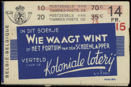 ** A34b (II) Leopold III, 15fr. Met Opdruk, Met Blauwe Rugband, Wie Waagt Wint - Koloniale Loterij, Kleine Scheurtjes On - 1907-1941 Antichi [A]