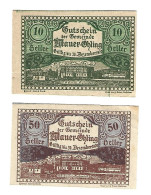 **notgeld   Austria  Mauer-ohling Serie Compleet  599 F   Cat Val 2,00 Euro - Autriche