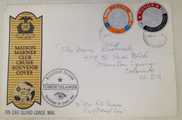 TONGO 1967 Gold Coin ODD / UNUSUAL SELF ADHESIVE Stamps FRANKING On SEA MAIL COVER As Per Scan - Fouten Op Zegels