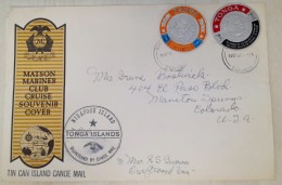 TONGO 1967 Gold Coin ODD / UNUSUAL SELF ADHESIVE Stamps FRANKING On SEA MAIL COVER As Per Scan - Oddities On Stamps
