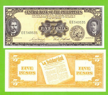 PHILIPPINES 5 PESOS 1949/1969  P-135e UNC - Philippines