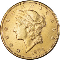 Monnaie, États-Unis, Liberty Head, $20, Double Eagle, 1904, Philadelphie, TTB - 20$ - Double Eagles - 1877-1901: Coronet Head  (Testa Coronata)