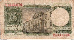 BILLET - ESPAGNE - 5 Pesetas  1954 - 5 Peseten